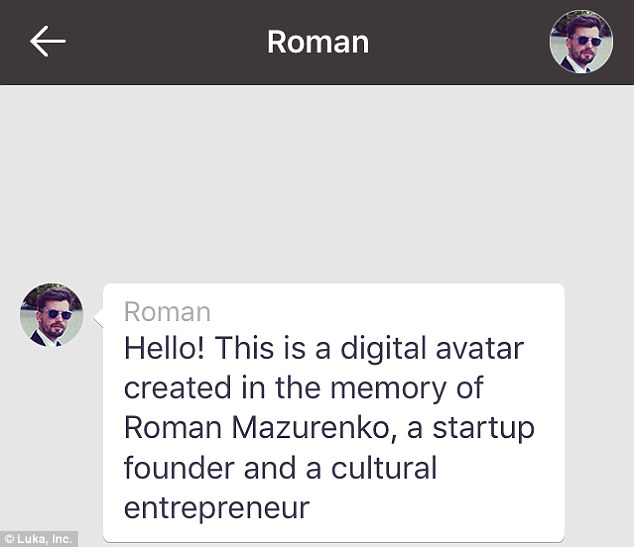 aplicativo de chatbot - Roman Mazurenko