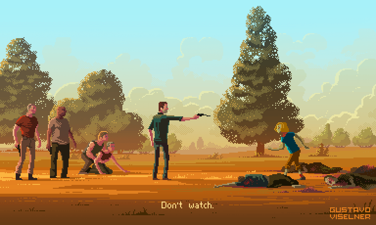 Pixel Art Gustavo Viselner - The Walking Dead