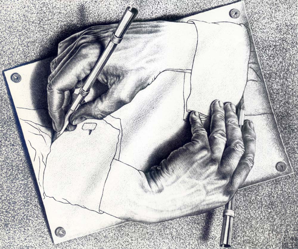 Escher - Mãos desenhando