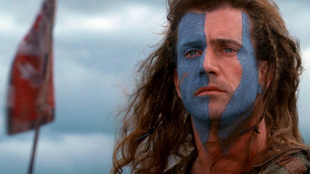 Mel Gibson como William Wallace em Coração Valente