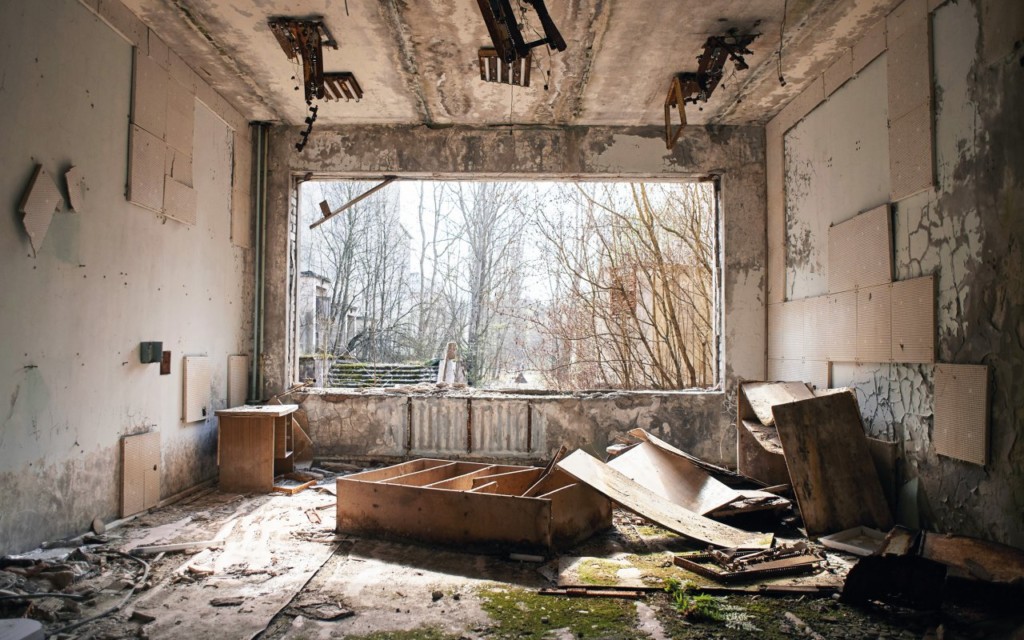 casa deserta em Chernobyl