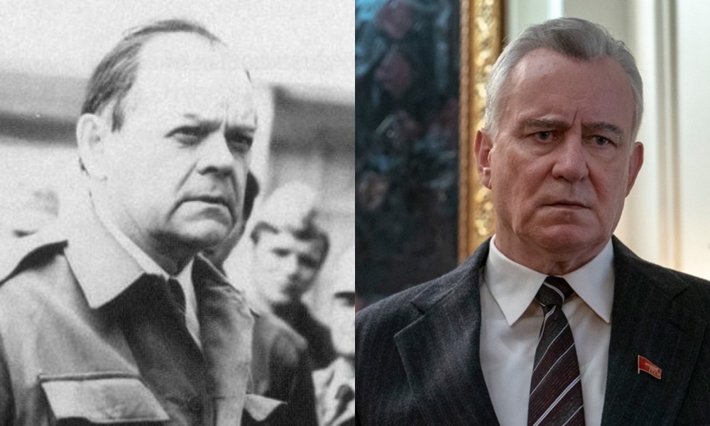 Comparação entre o verdadeiro Boris Shcherbina e o da minissérie Chernobyl