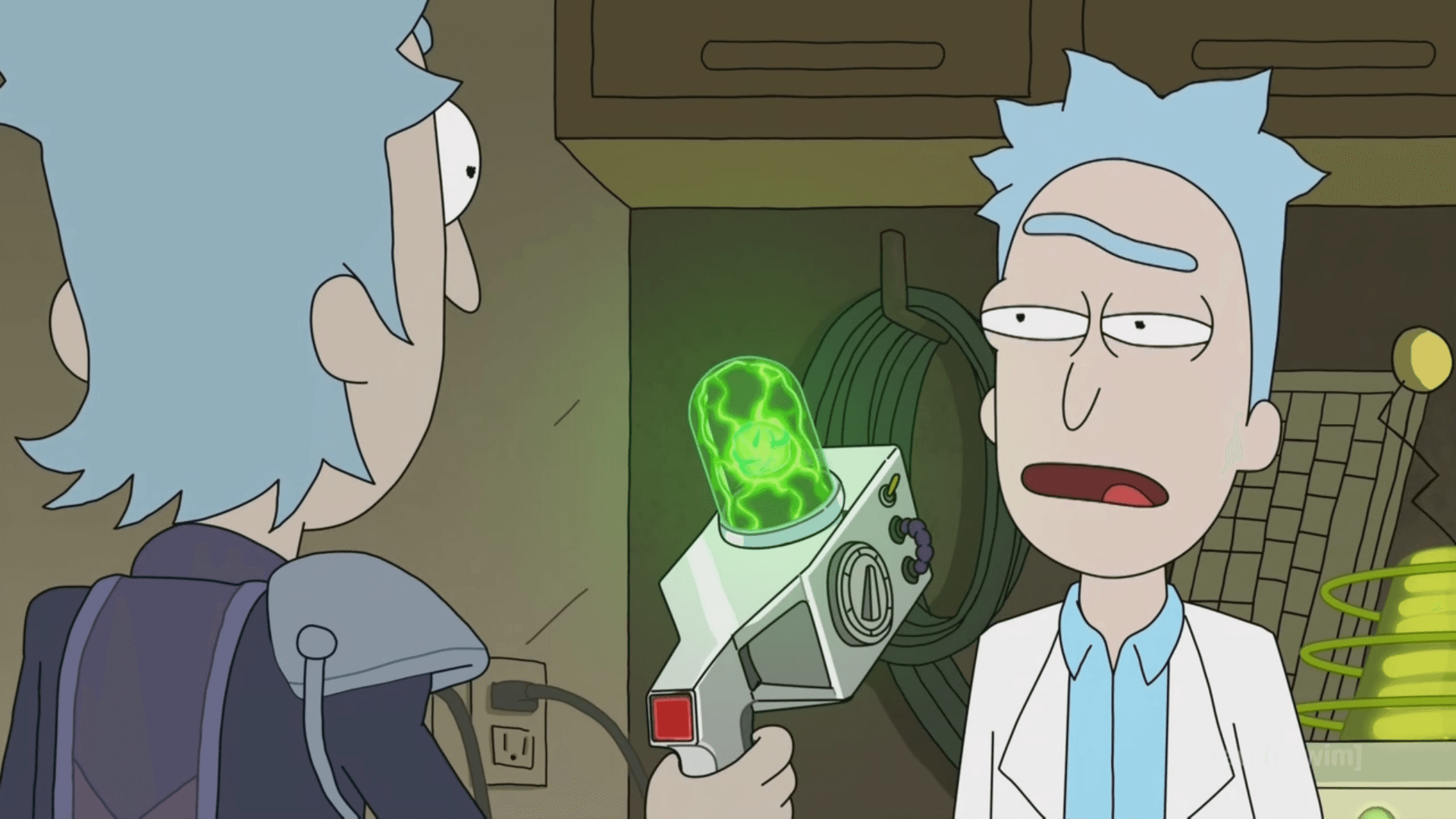 Os dois Ricks conversando em Rick and Morty