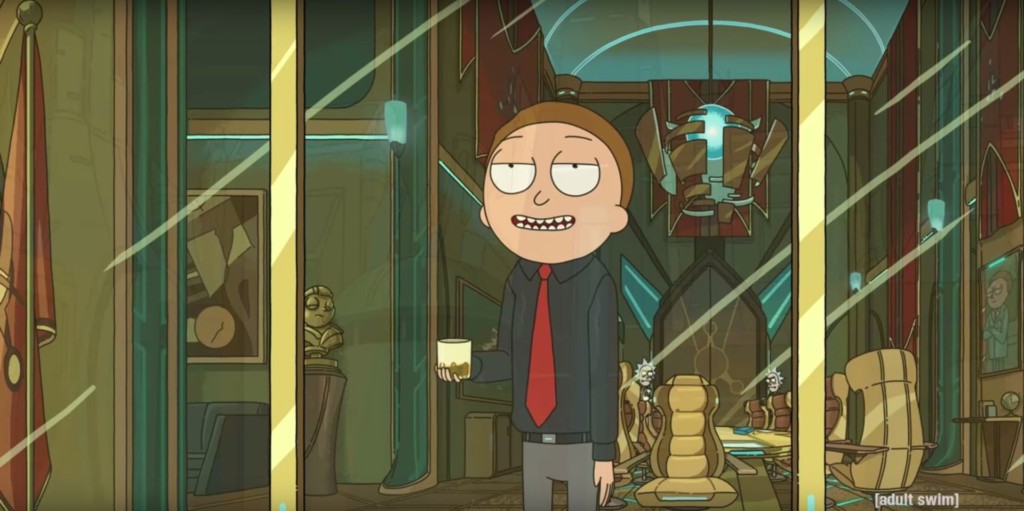 Evil Morty dando um discurso em Rick and Morty