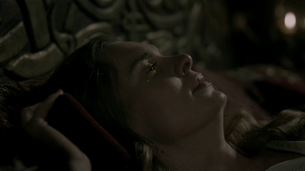 Gunnhild chorando lágrimas de ouro em vikings