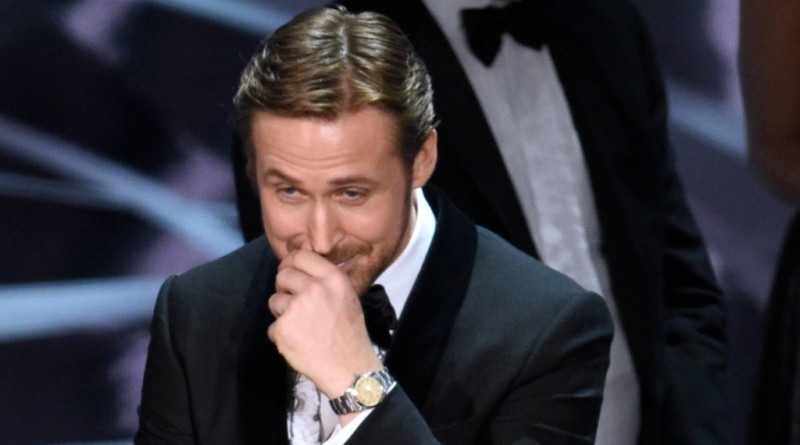 Ryan Gosling constrangido no Oscar 2017